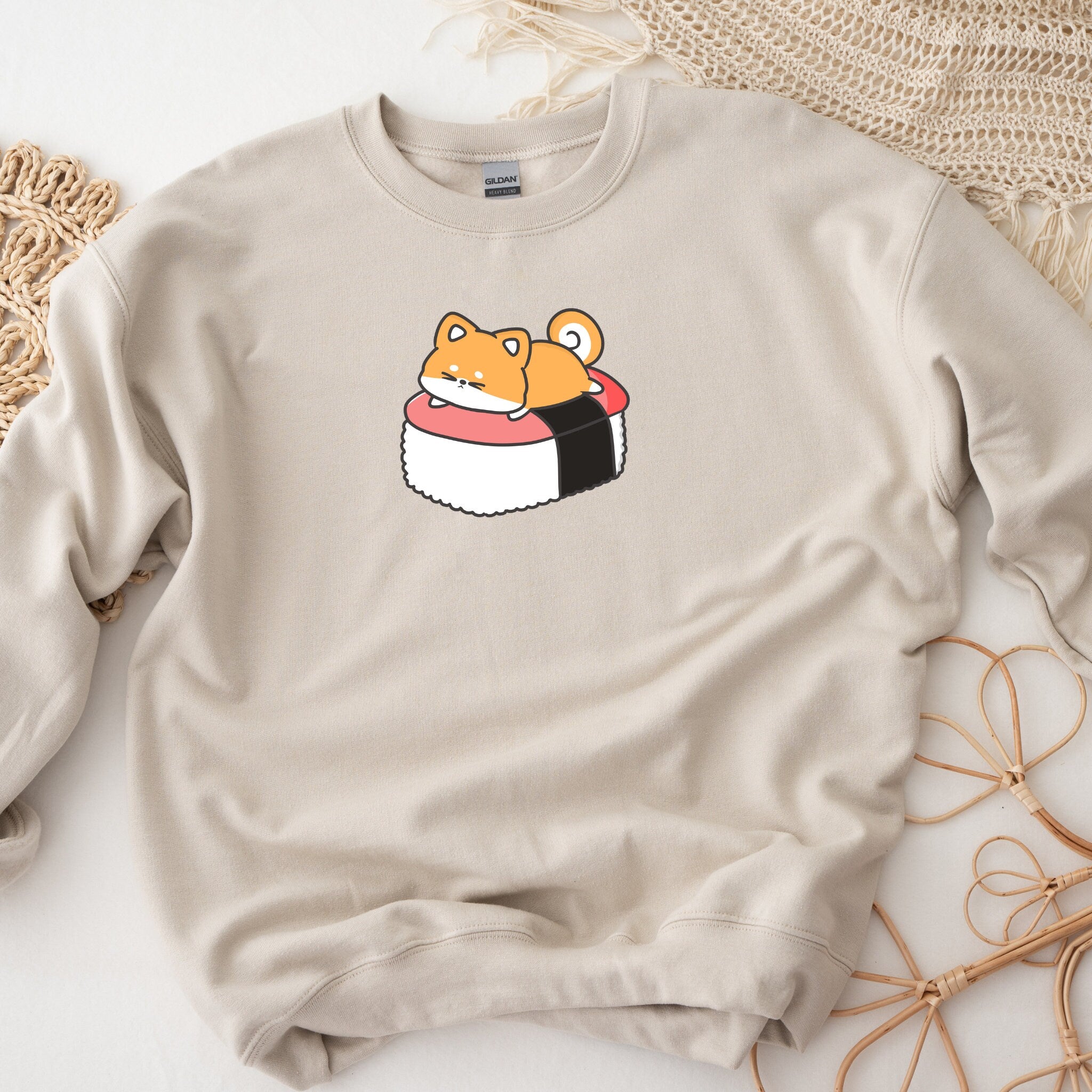 Kitten Sleeping on Sushi Bed Sweatshirt