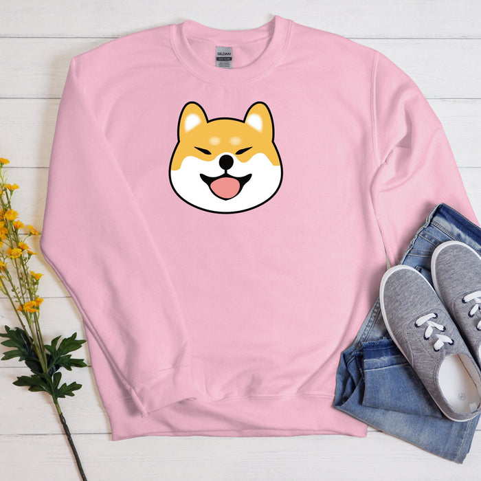 Cute Shiba Inu Face Sweatshirt |Adorable Japanese Streetwear Corgi Lovers Shiba Lovers Puppy Yorkie Terrier Doge Dogecoin Elon Musk