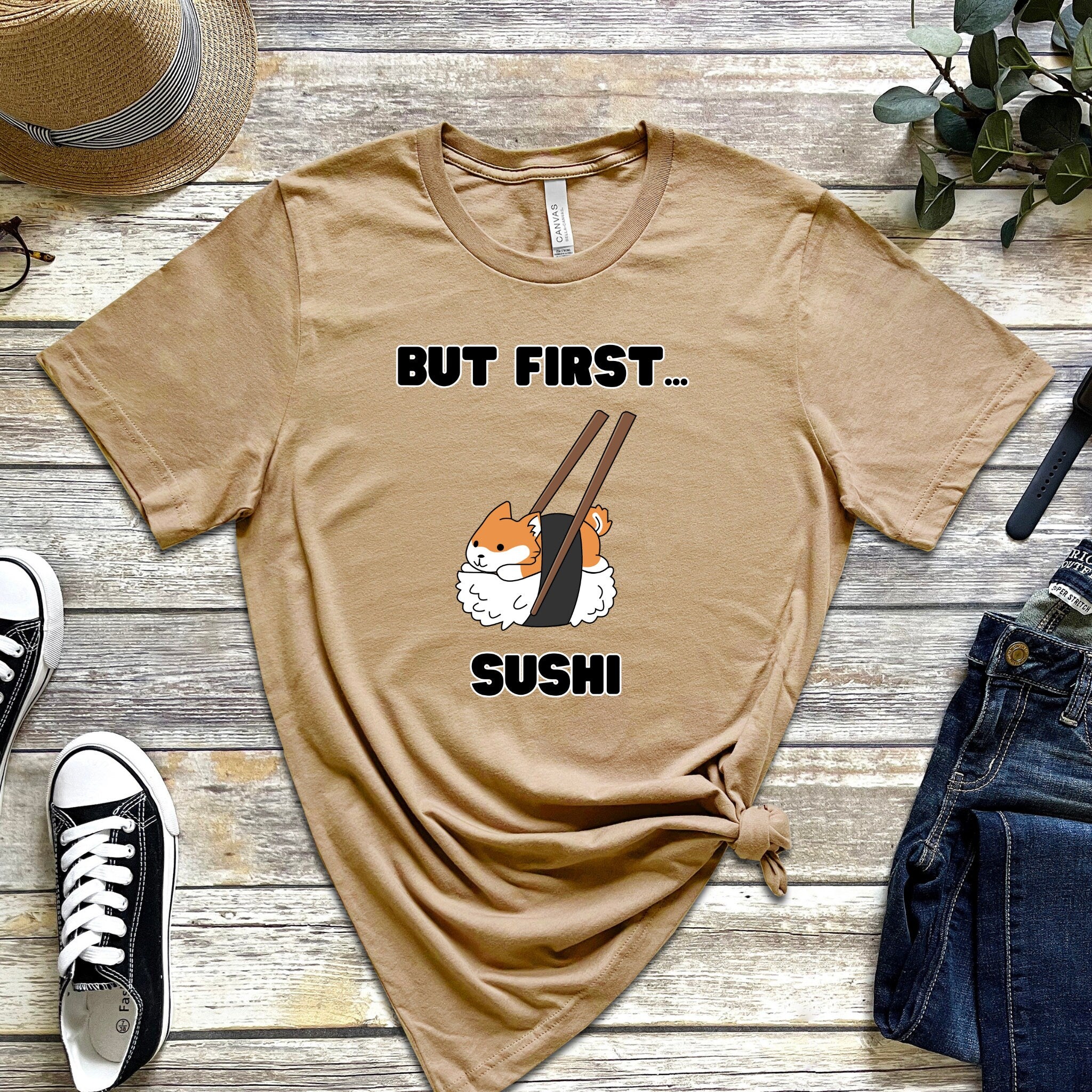 "But First Sushi" Shiba Inu T-Shirt