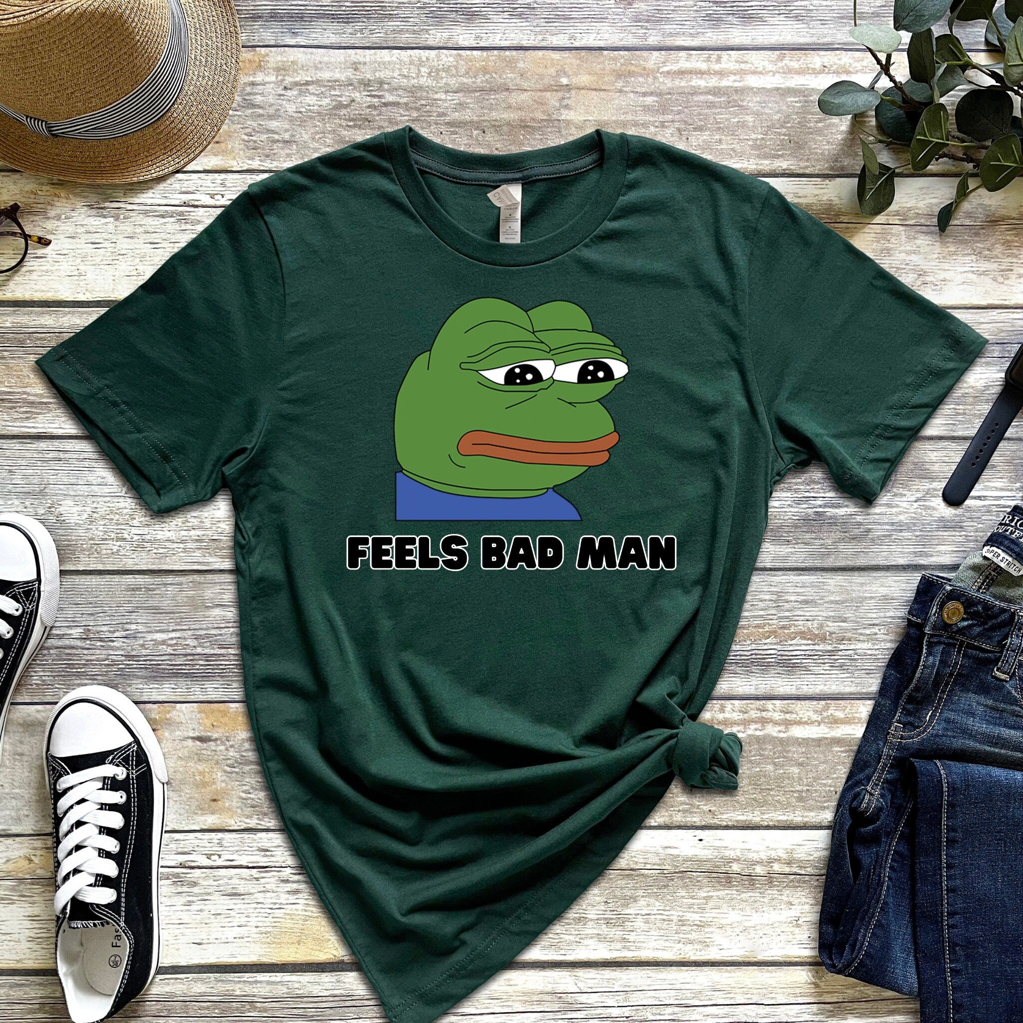 Sad Pepe the Frog "Feels Bad Man" T-Shirt