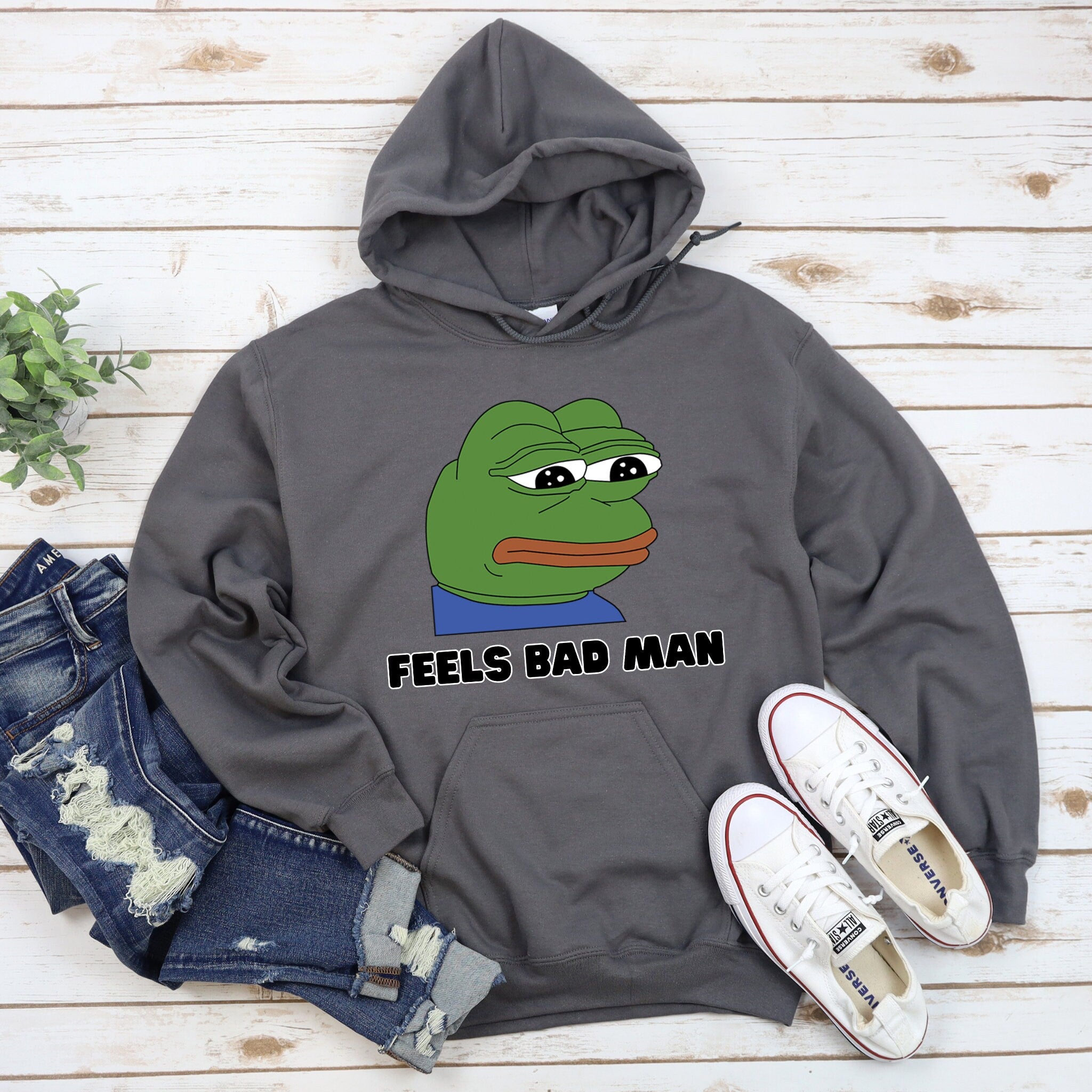 Sad Pepe the Frog "Feels Bad Man" Hoodie