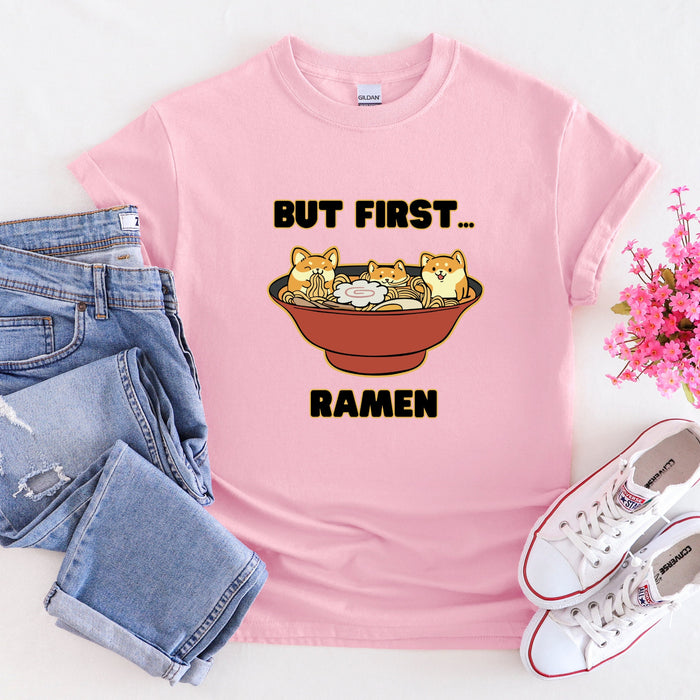 "But First... Ramen" Shiba Inu Ramen Bowl T-Shirt