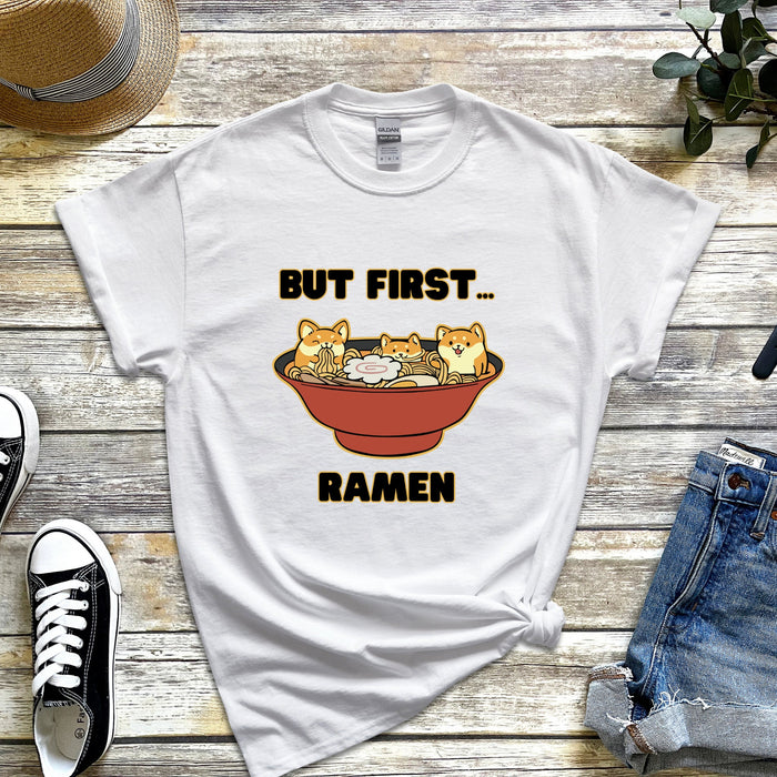 "But First... Ramen" Shiba Inu Ramen Bowl T-Shirt