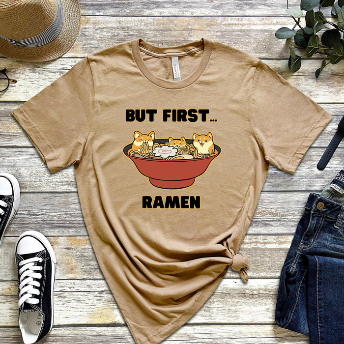 "But First... Ramen" Shiba Inu Ramen Bowl T-Shirt