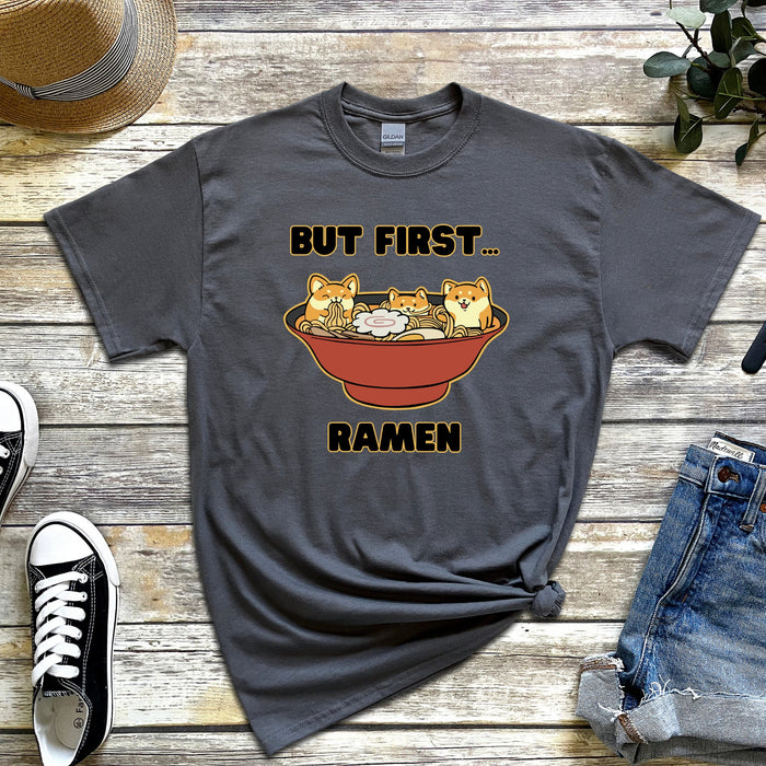 "But First... Ramen" Shiba Inu Ramen Bowl T-Shirt