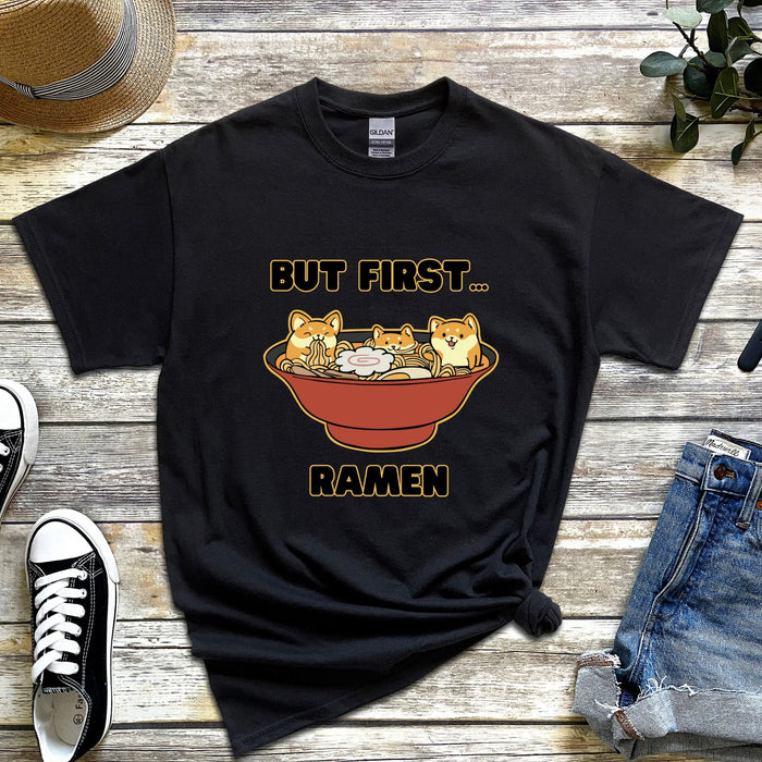 "But First... Ramen" Shiba Inu Ramen Bowl T-Shirt