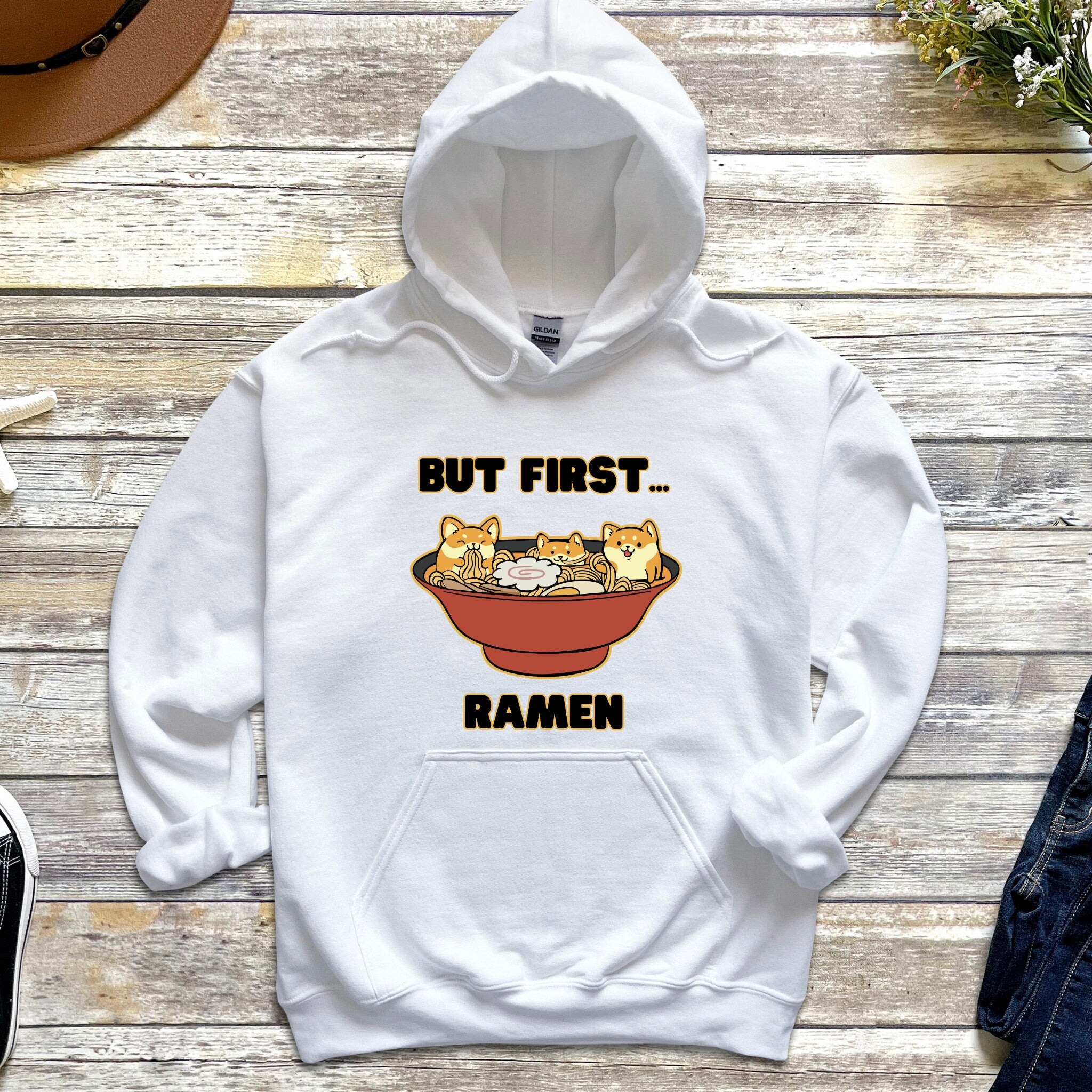 "But First... Ramen" Shiba Inu Ramen Bowl Hoodie