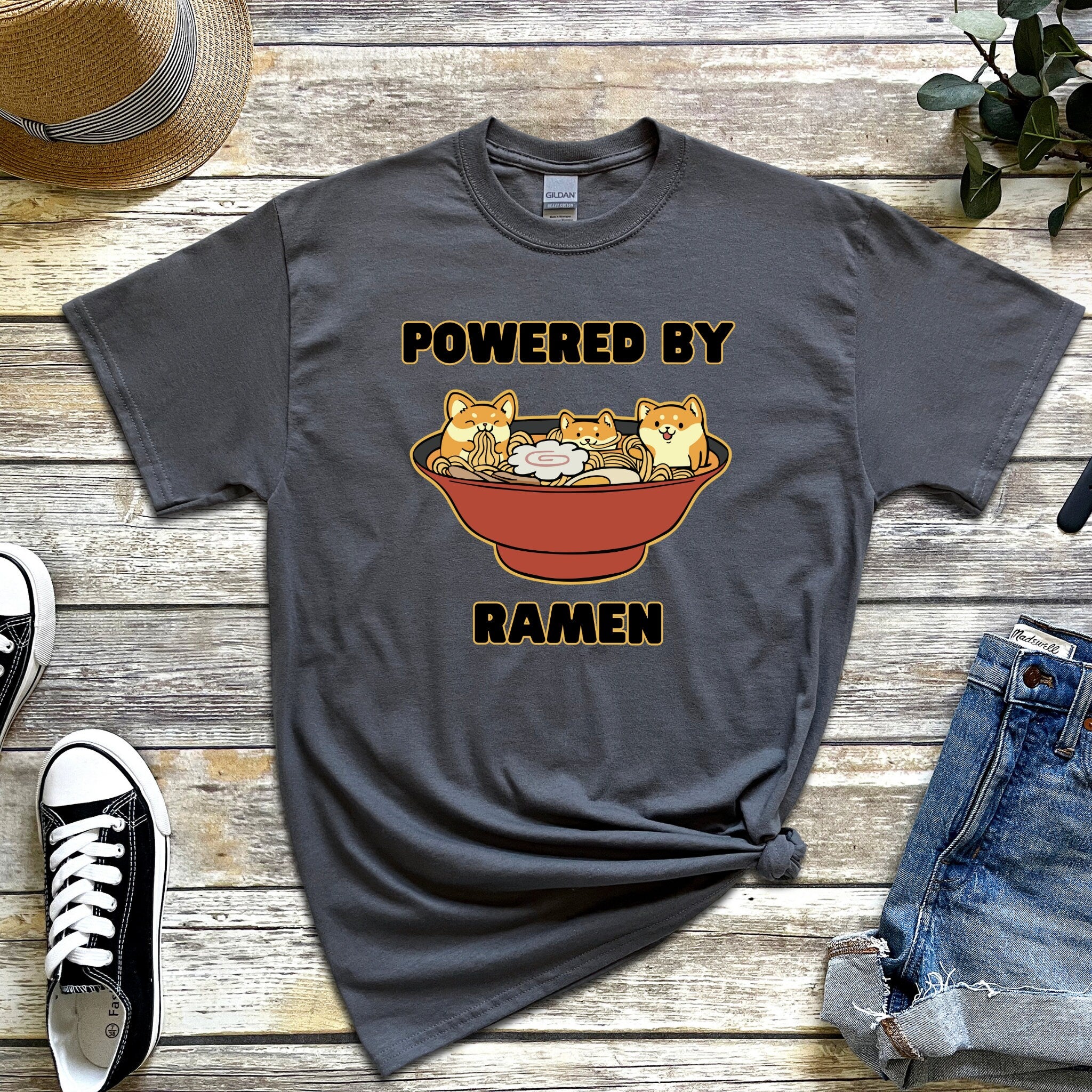 Powered by Ramen Shiba Inu Ramen Bowl T-Shirt