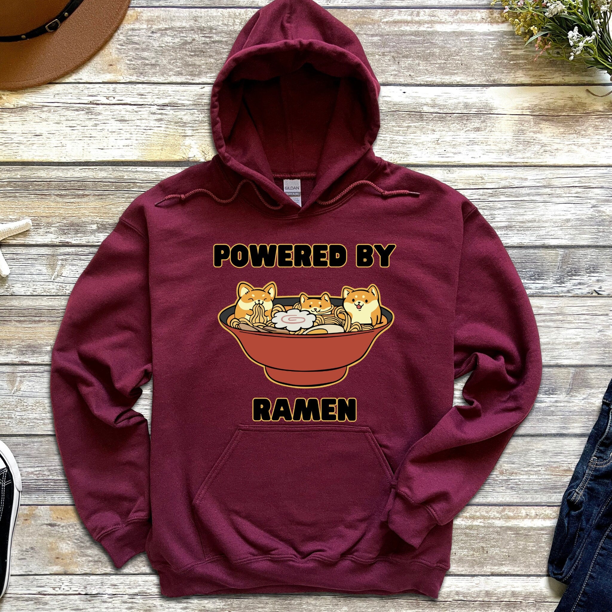Powered by Ramen Shiba Inu Ramen Bowl Hoodie