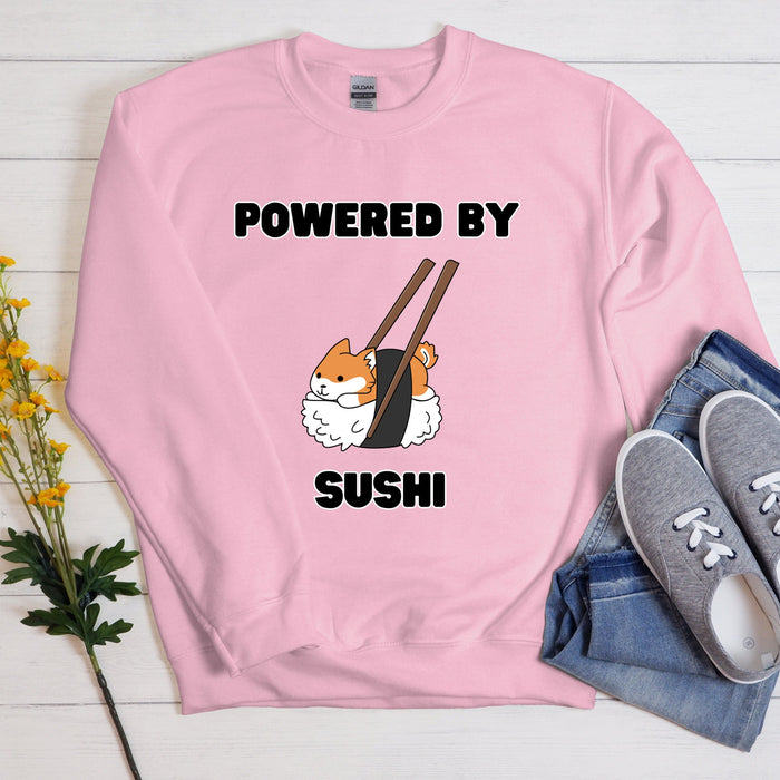 Powered by Sushi Shiba Inu Sweatshirt