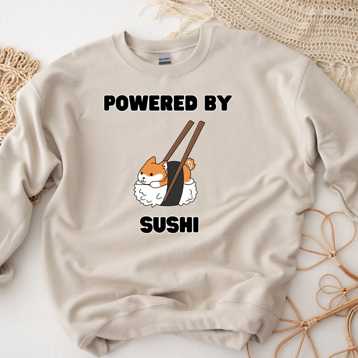 Powered by Sushi Shiba Inu Sweatshirt