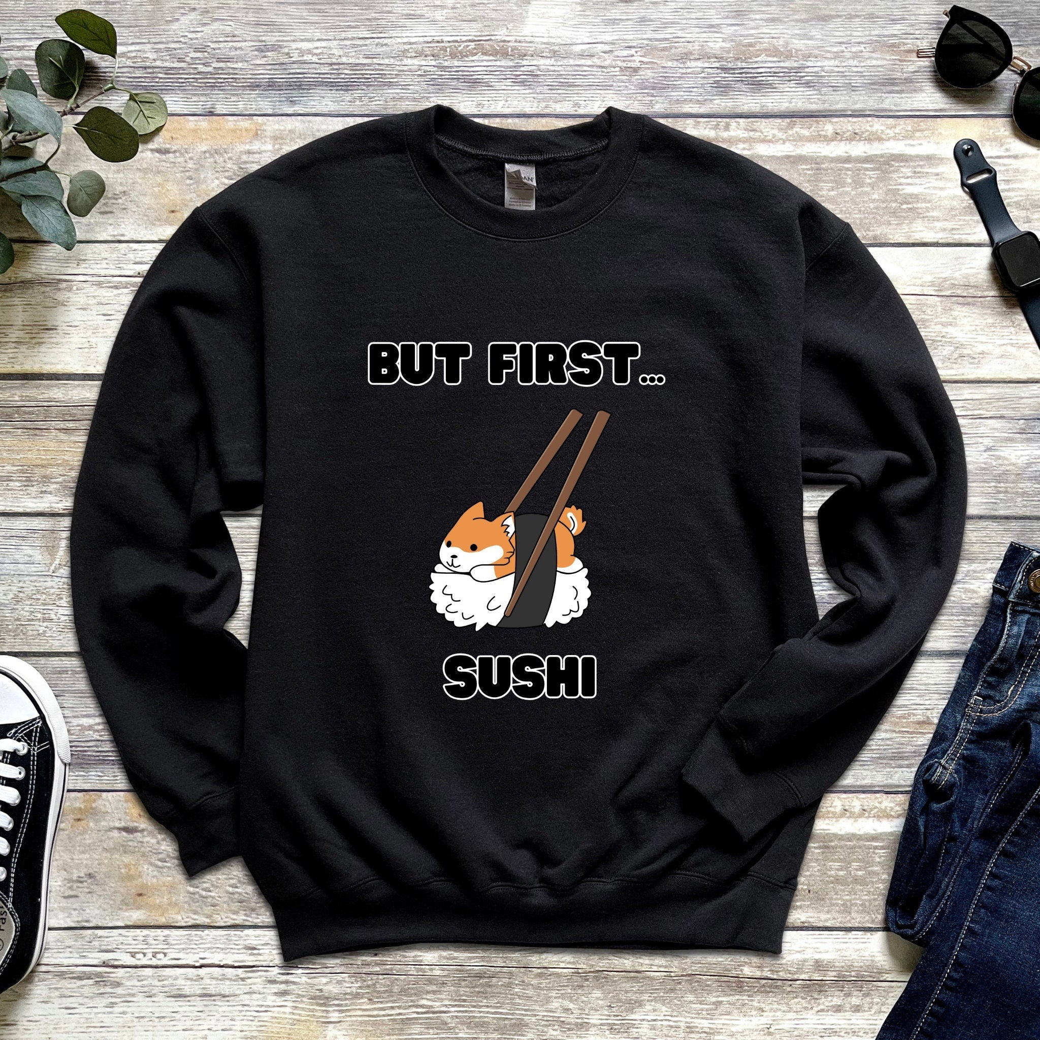"But First Sushi" Shiba Inu Sweatshirt