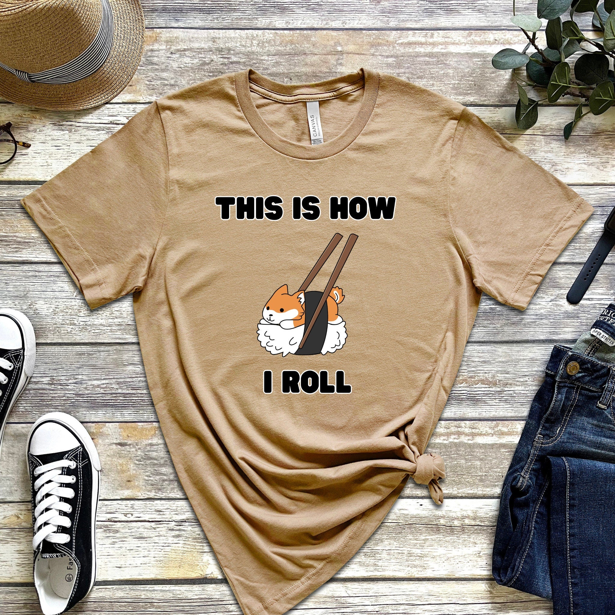 "This is How I Roll" Sushi Shiba Inu T-Shirt