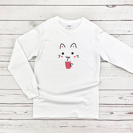 a white t - shirt with a cat face on it