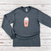 a gray shirt with a starbucks cup on it