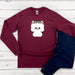 a red shirt with a white dog on it