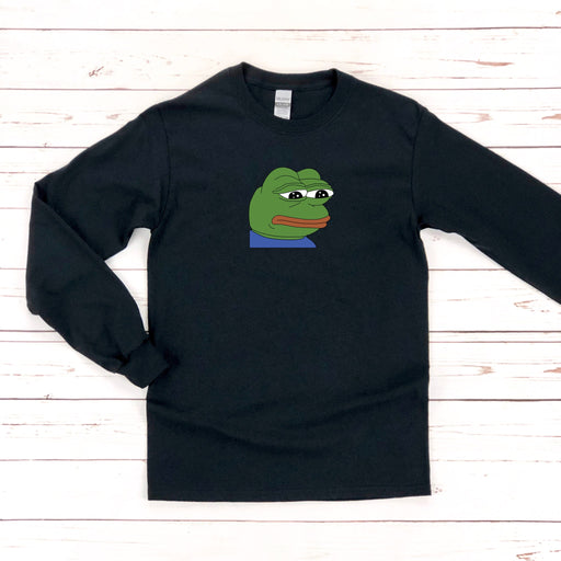 a black t - shirt with a frog face on it