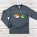 a long sleeved shirt with sushi on it