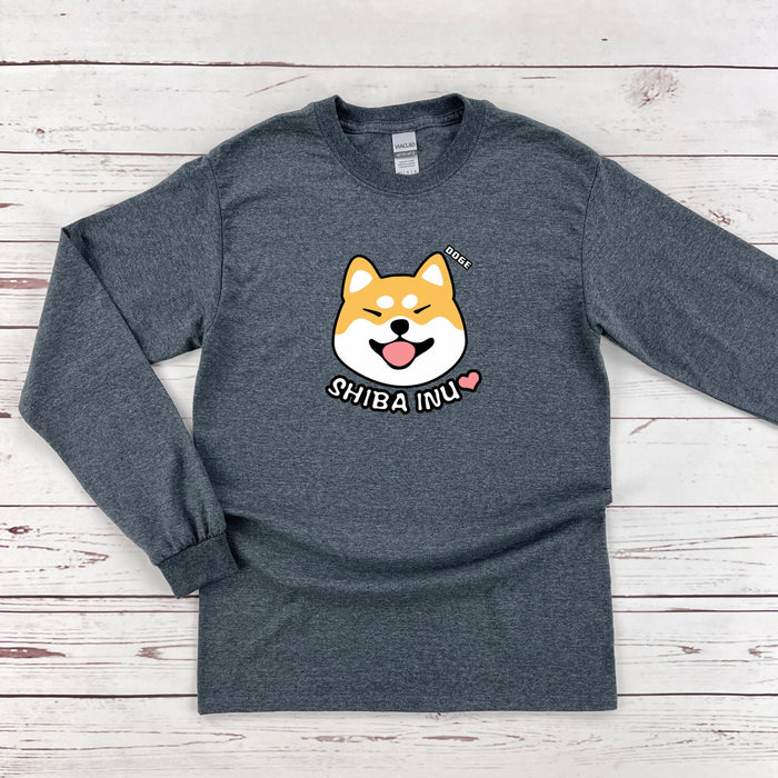 a gray shirt with a dog on it