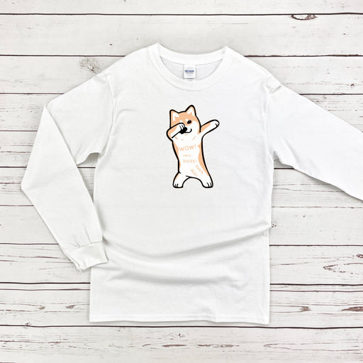 a white shirt with an orange cat on it