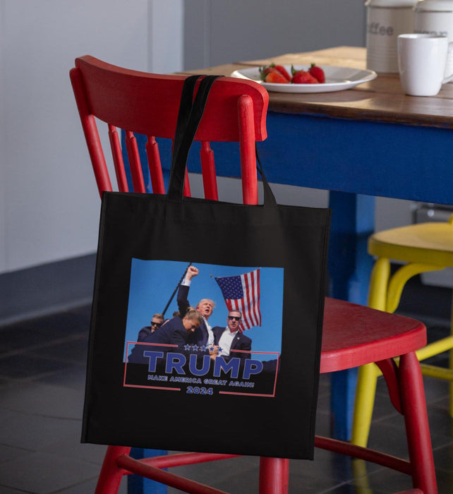 Donald Trump Failed Assassination Attempt Tote Bag Grocery Bag Trump Fist in the Air Butler Pennsylvania Speech Trump 2024 MAGA Republican