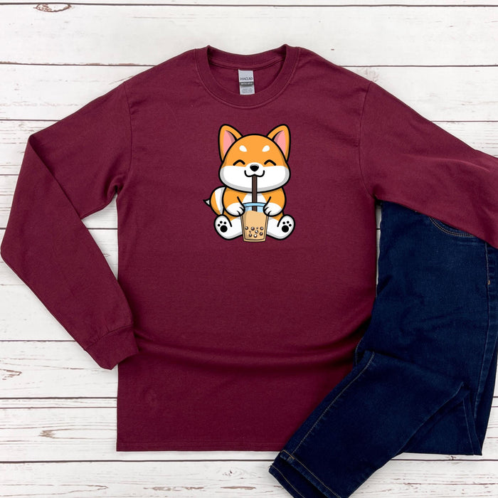 a red shirt with a picture of a dog on it