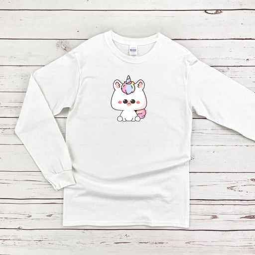 a white shirt with a unicorn on it