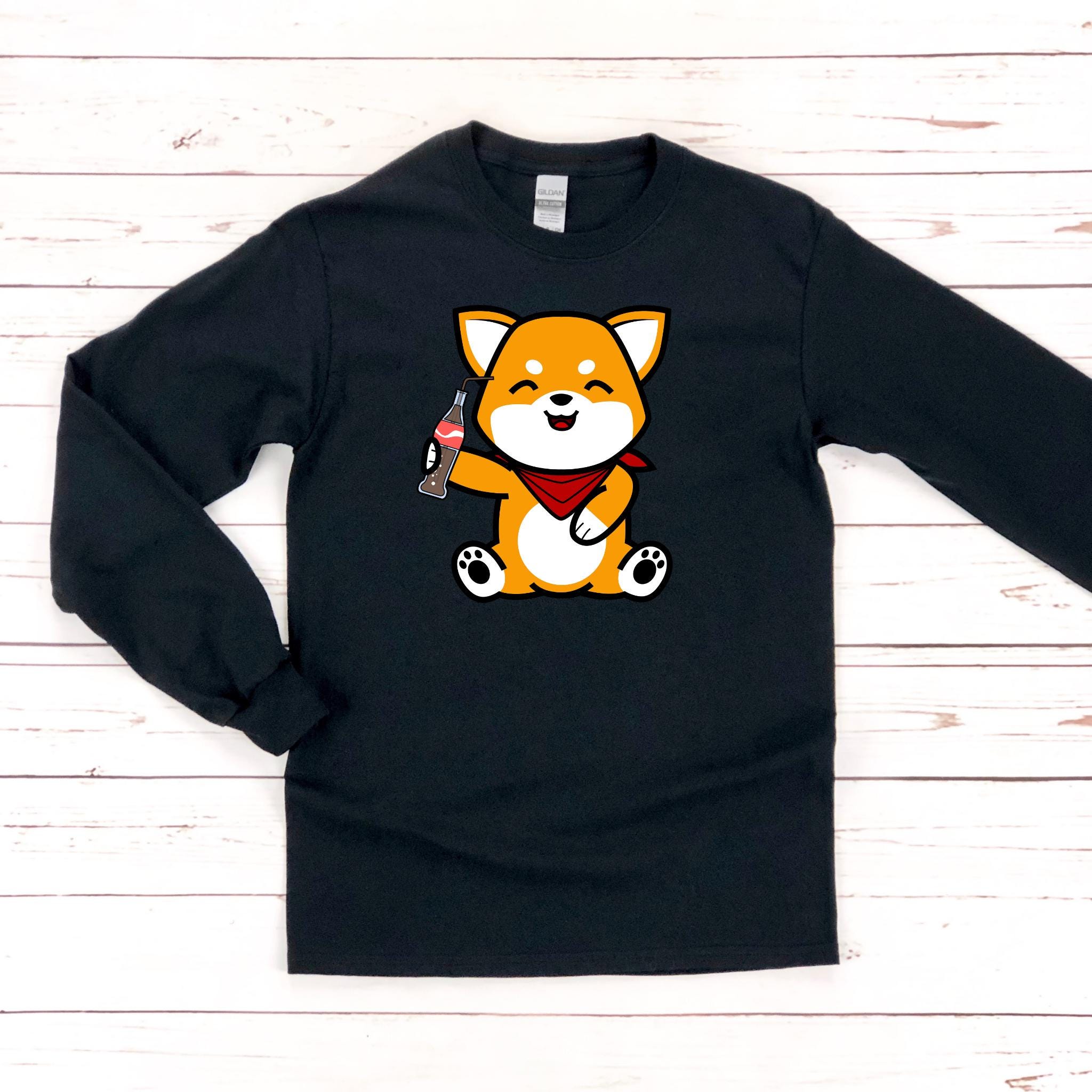 Dog Drinking Cola Long Sleeve Shirt