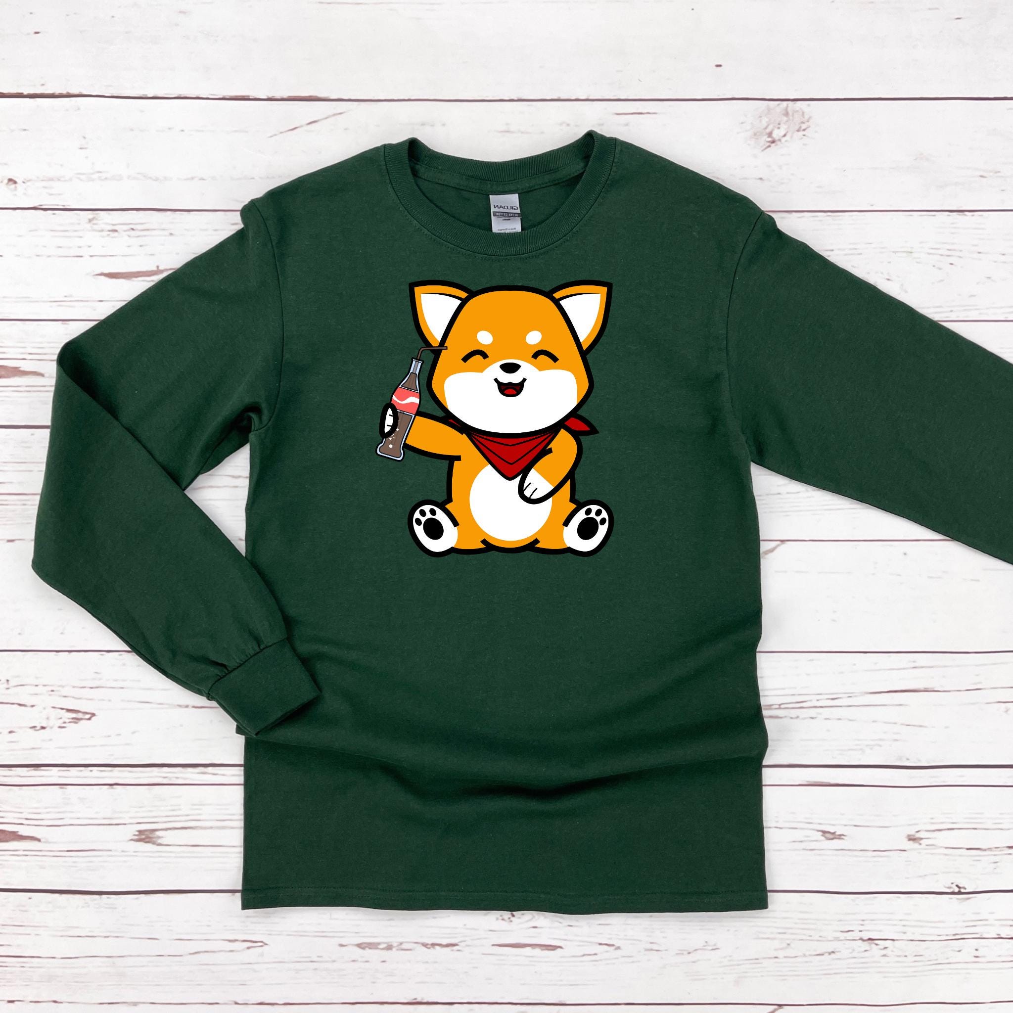 a green shirt with a picture of a dog on it