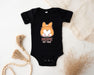 a black bodysuit with a cartoon fox on it