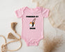 a baby bodysuit with a picture of a sushi on it