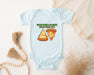 a baby bodysuit with a slice of pizza on it