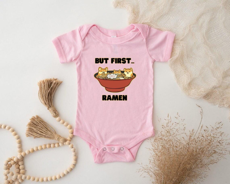 a baby bodysuit with a picture of two hamsters in a bowl