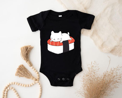 a black bodysuit with a white cat on it