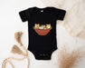 a baby bodysuit with three cats in a bowl