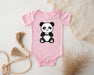 a baby bodysuit with a panda bear on it