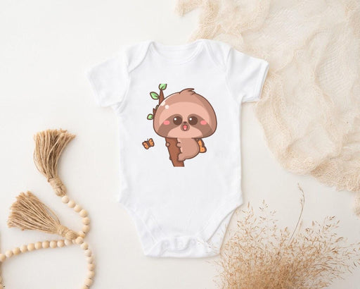 a baby bodysuit with a slotty on it