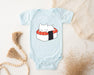 a baby bodysuit with a sushi cat on it