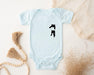 a baby bodysuit with a picture of a cat on it