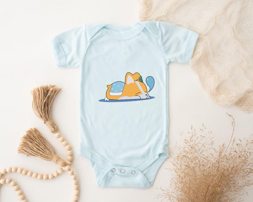 a baby bodysuit with a cartoon cat on it
