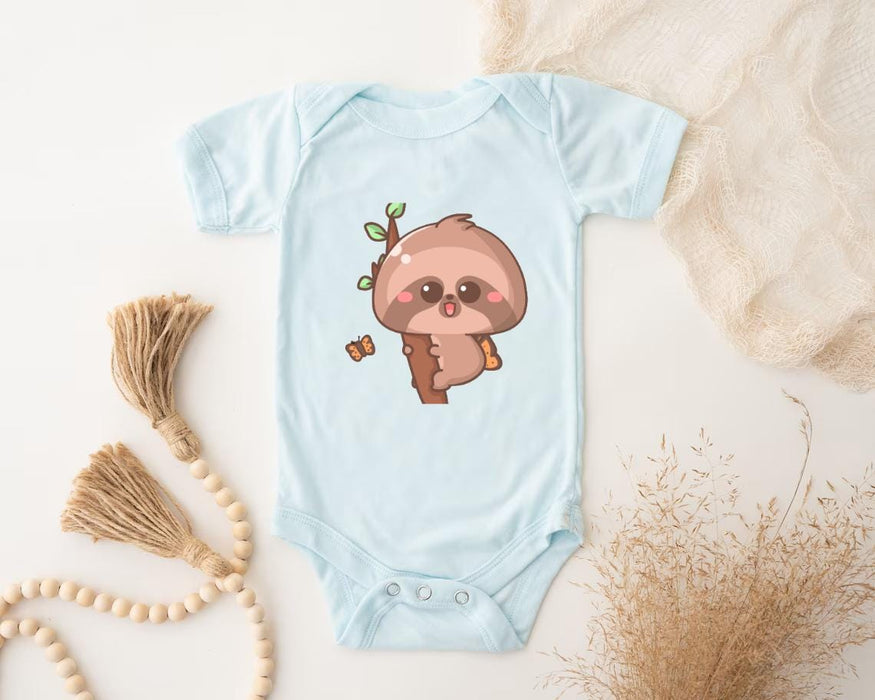 a baby bodysuit with a slotty on it