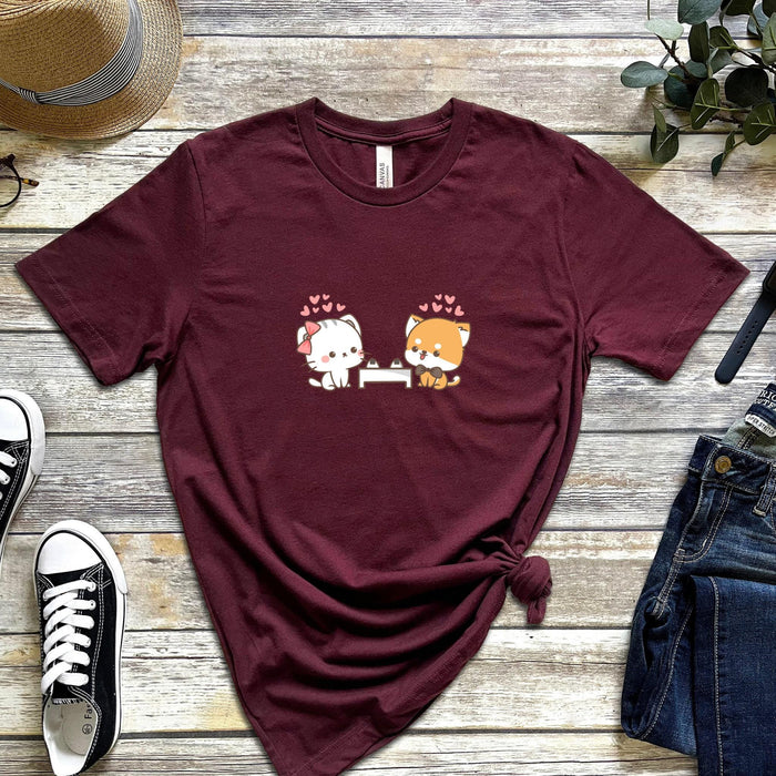 Cat and Dog Sushi Date T-Shirt