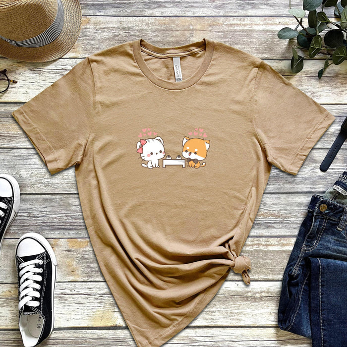 Cat and Dog Sushi Date T-Shirt
