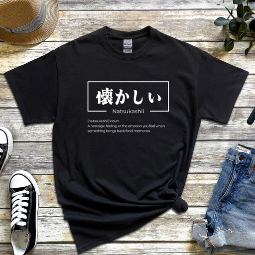 a black t - shirt with japanese characters on it