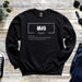 a black sweatshirt with the words fun printed on it