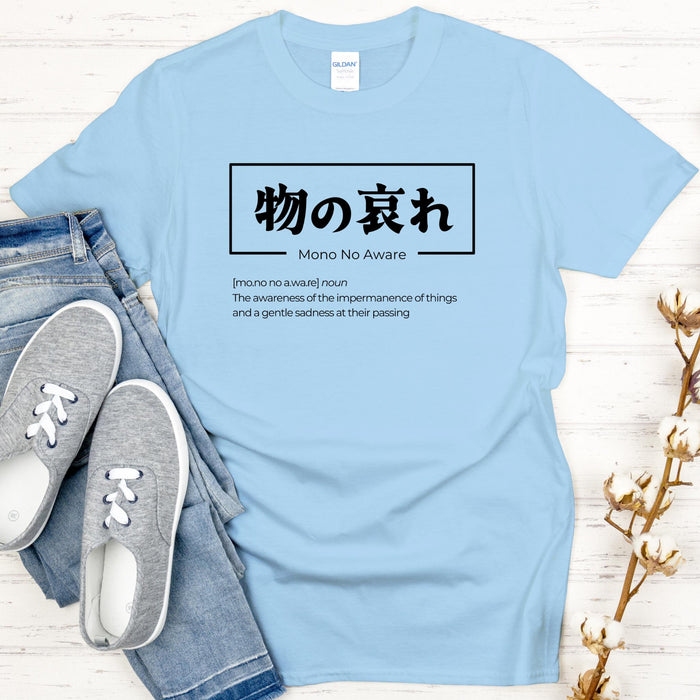 a blue tshirt with japanese writing on it