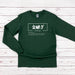 a green long - sleeved shirt with chinese writing on it