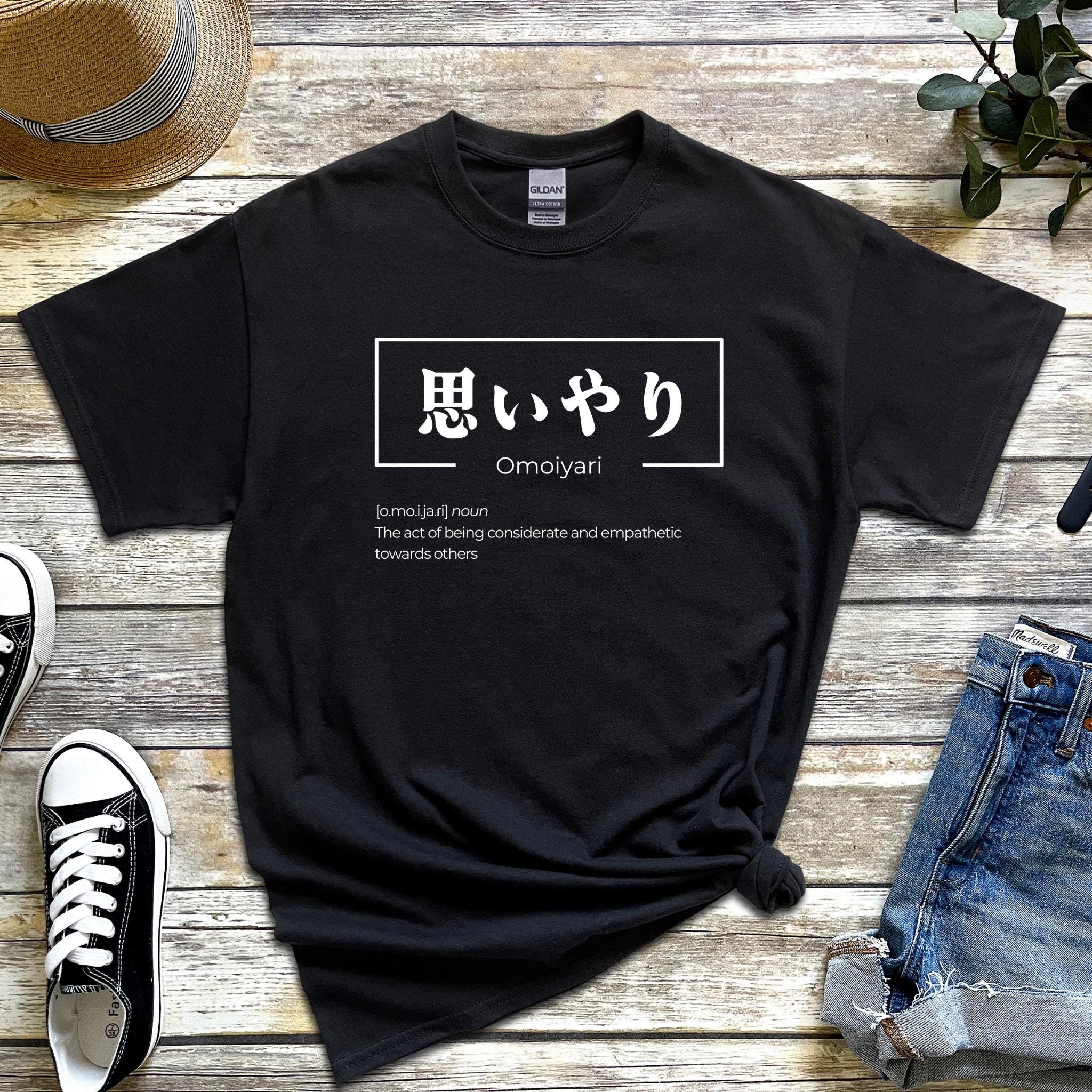 a black tshirt with japanese characters on it