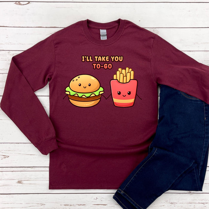 a shirt that says i&#39;ll take you to - go with a hamburger and