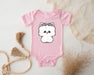 a baby bodysuit with a picture of a koala on it